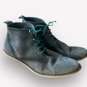 🇪🇸 AllSaints Rogue suede boots lace up charcoal gray green size 12