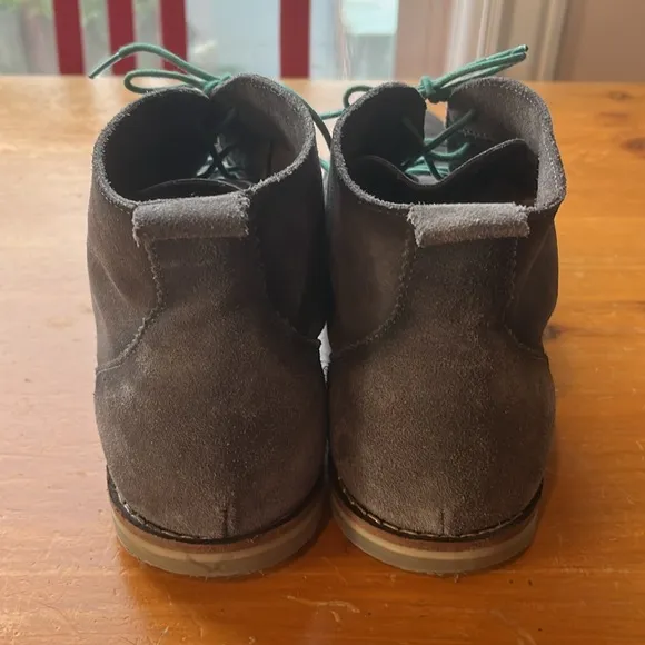 🇪🇸 AllSaints Rogue suede boots lace up charcoal gray green size 12
