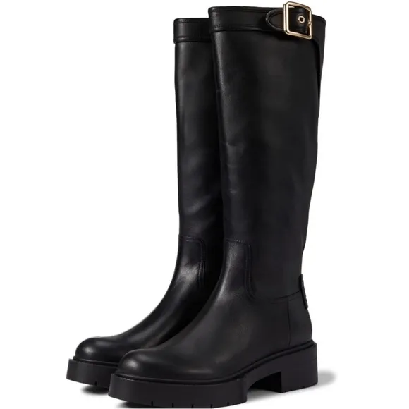 🆕 Coach Lilli Leather Lug Sole Riding Platform Boots Size 8.5