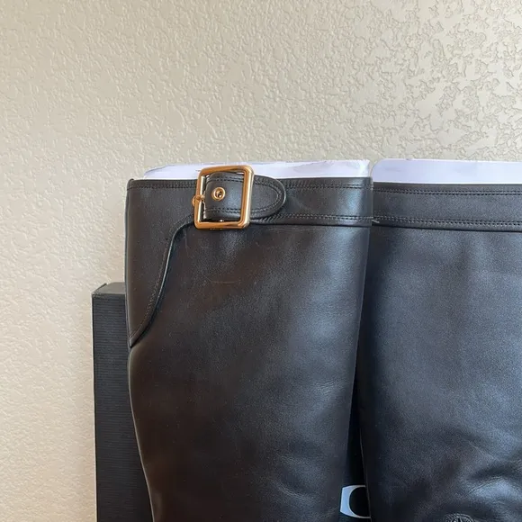 🆕 Coach Lilli Leather Lug Sole Riding Platform Boots Size 8.5