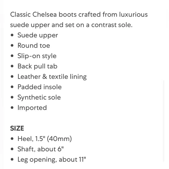 🆕 COLE HAAN Camea Suede Chelsea Boots
