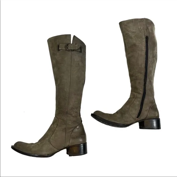 🟡 Crown by Børn Grey W02541 Buckle Heeled Boots