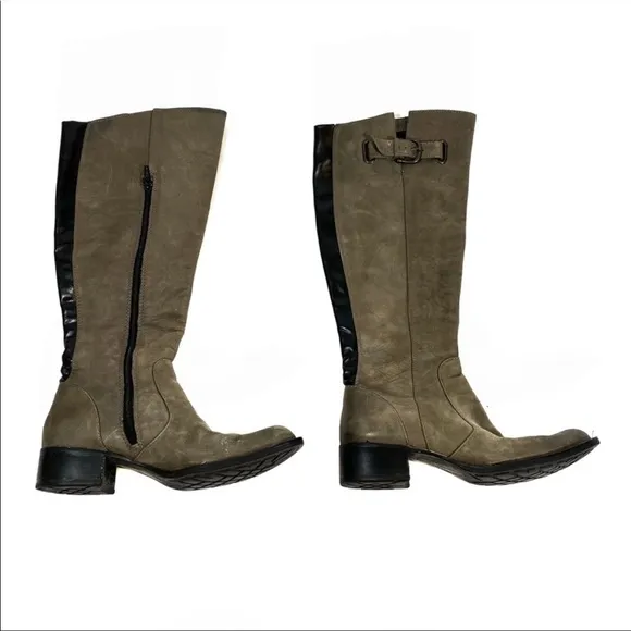 🟡 Crown by Børn Grey W02541 Buckle Heeled Boots