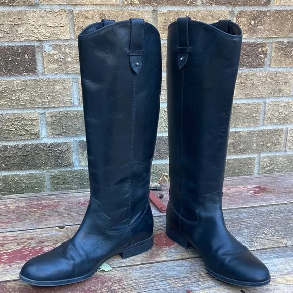 🍄 Frye &amp; Co. Tania Black Leather Riding Boots
