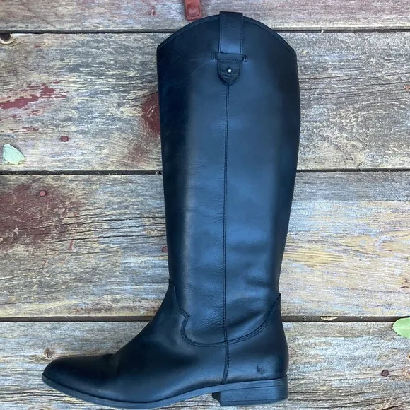 🍄 Frye &amp; Co. Tania Black Leather Riding Boots