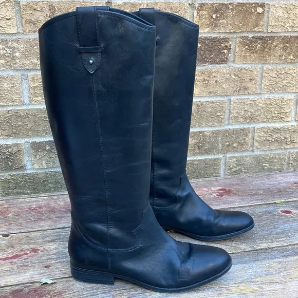 🍄 Frye &amp; Co. Tania Black Leather Riding Boots