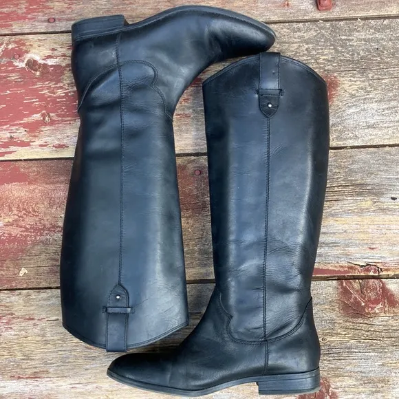 🍄 Frye &amp; Co. Tania Black Leather Riding Boots