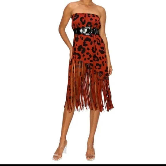 🔥  NEW BOHO CHIC FRINGE HEMMED DRESS SKIRT CONVERTIBLE!