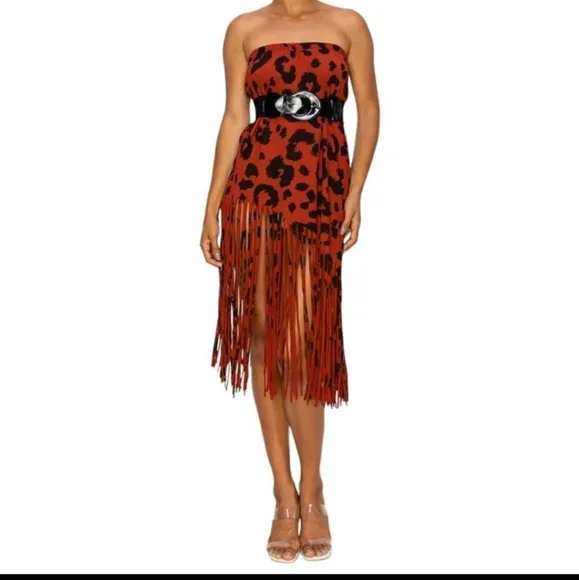 🔥  NEW BOHO CHIC FRINGE HEMMED DRESS SKIRT CONVERTIBLE!