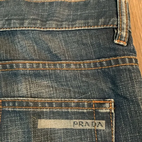 🔥 PRADA Men’s Luxury Designer Jeans 30x33 Tapered Dark Wash Distressed Italy 🔥