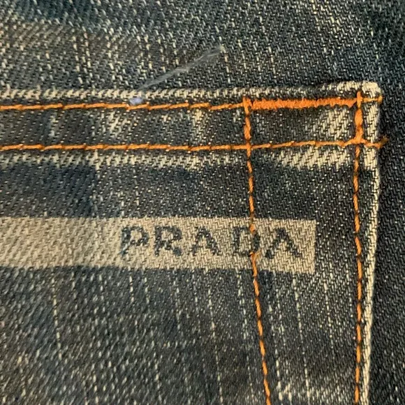 🔥 PRADA Men’s Luxury Designer Jeans 30x33 Tapered Dark Wash Distressed Italy 🔥