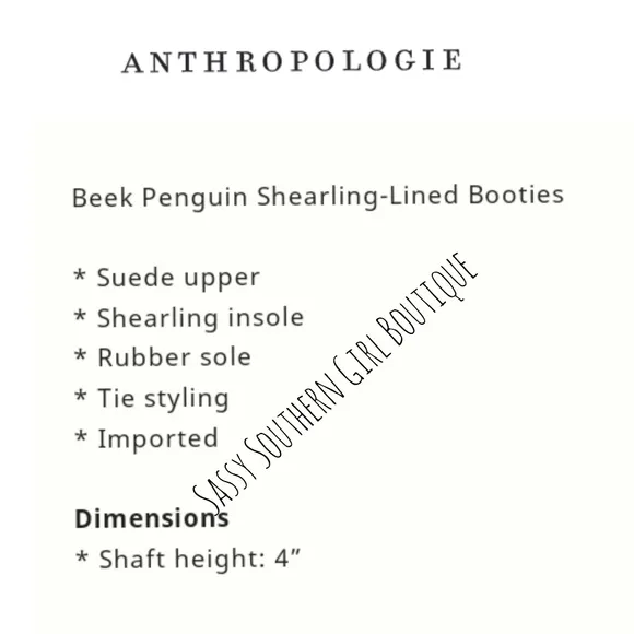🆕⭐ Women's Beek at Anthropologie suede penguin shearling boots