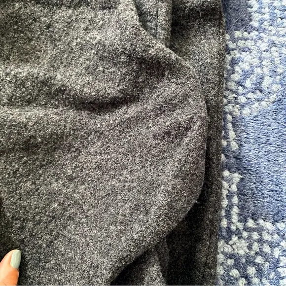 🩶 ZARA GREY WOOL STRAPLESS FITTED RUCHED MIDI DRESS!
