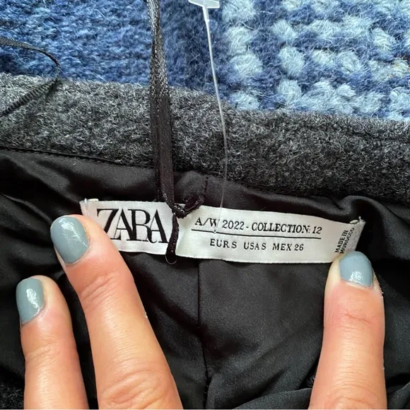 🩶 ZARA GREY WOOL STRAPLESS FITTED RUCHED MIDI DRESS!
