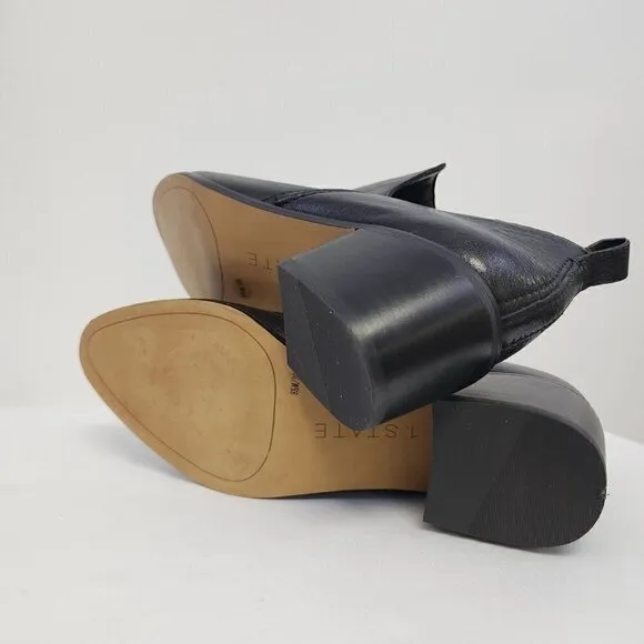 1. State Black Leather Ankle Booties 8.5
