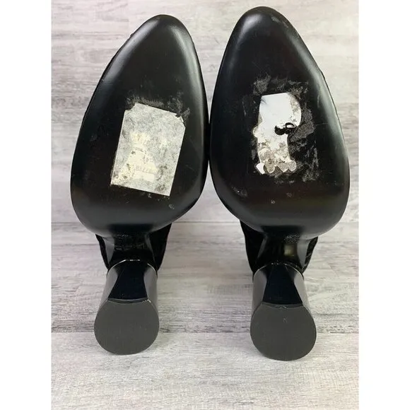 3.1 Phillip Lim Womens Size 10 Black Velvet Ankle Boots With Chunky Heel