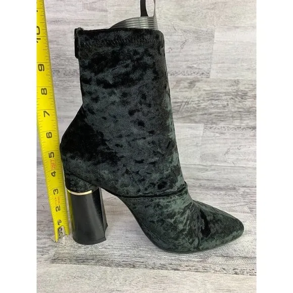 3.1 Phillip Lim Womens Size 10 Black Velvet Ankle Boots With Chunky Heel
