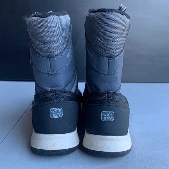 648 MERRELL SNOW CRUSH GREY SYNTHETIC LINED‎ WARM WINTER BOOTS Kids Size 5M