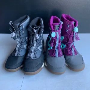 648 MERRELL SNOW CRUSH GREY SYNTHETIC LINED‎ WARM WINTER BOOTS Kids Size 5M