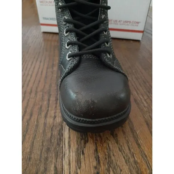 6.5 Harley Davidson Tyler Womens Motorcycle Lace Up Boots Booties Black Leather