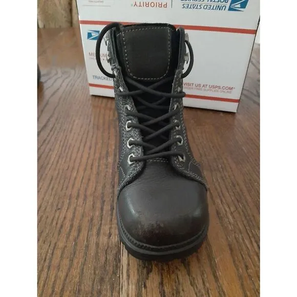 6.5 Harley Davidson Tyler Womens Motorcycle Lace Up Boots Booties Black Leather