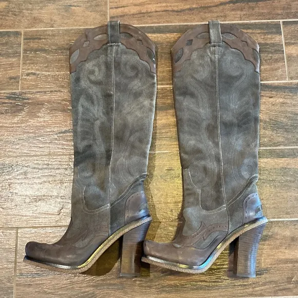 8.5 LISA FOR D PLINER Knee hi cowgirl boots
