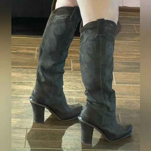 8.5 LISA FOR D PLINER Knee hi cowgirl boots