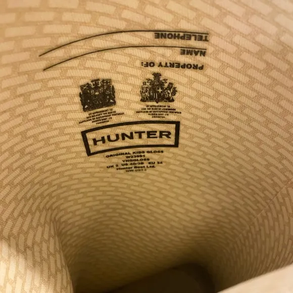 $90 Hunter unisex Original kids classic gloss rain boots size 3