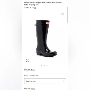 $90 Hunter unisex Original kids classic gloss rain boots size 3