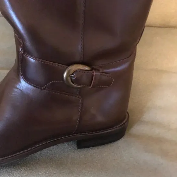 9West Leather Riding Boots