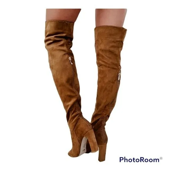 AALIYAH FAUX SUEDE OVER THE KNEE BILLINI BOOTS (BROWN FAUX SUEDE) 6
