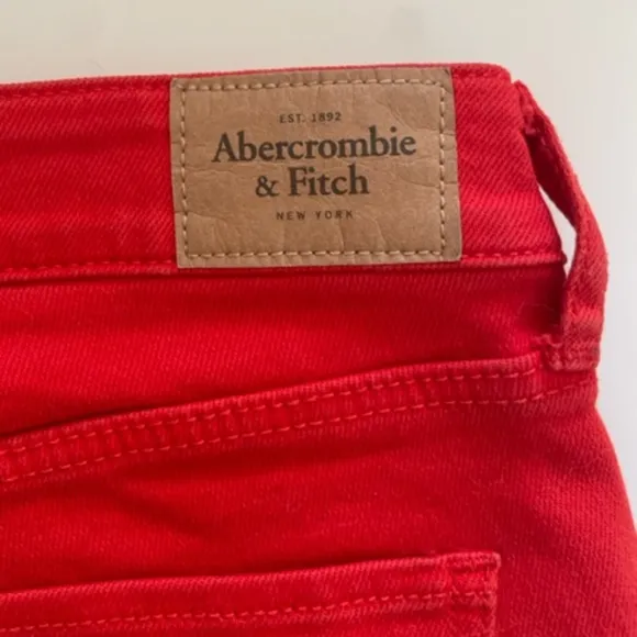 Abercrombie &amp; Fitch | NWOT Women's Neon Red/Orange Low-Rise Skinny Jeans ❤️