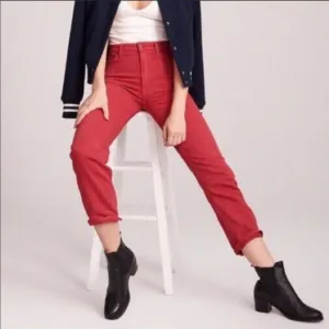 Abercrombie &amp; Fitch | NWOT Women's Neon Red/Orange Low-Rise Skinny Jeans ❤️