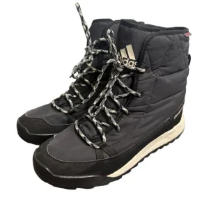Adidas Boots Womens US 8 Black Climawarm High Top Lace Up Traction Sole Winter