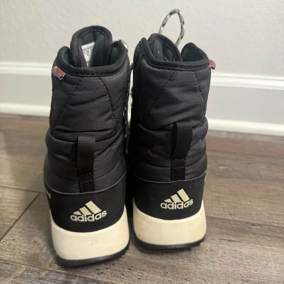 Adidas Boots Womens US 8 Black Climawarm High Top Lace Up Traction Sole Winter