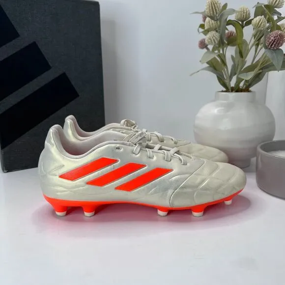 Adidas Copa Pure.3 Firm Ground Cleats Off White Orange HQ8941 Unisex M6.5 W7.5