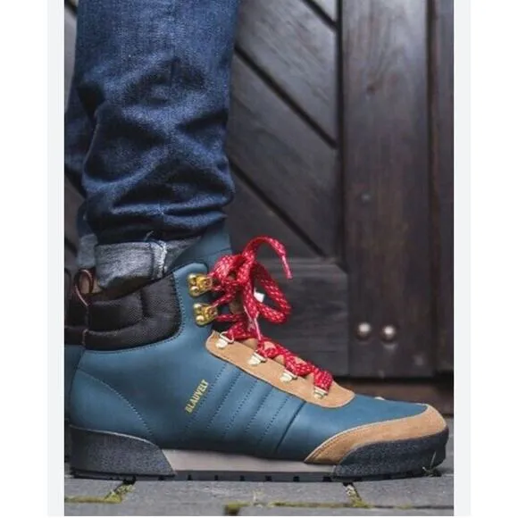 Adidas The Jake Blauvelt Premium Leather Boots Size M8/W9.5 Blue/Tan
