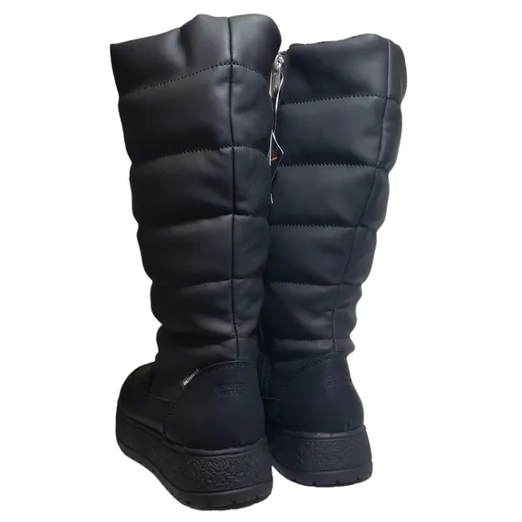 Adrienne Vittadini Piper Puff Black Waterproof Cold Weather Winter Boots Sz 6M