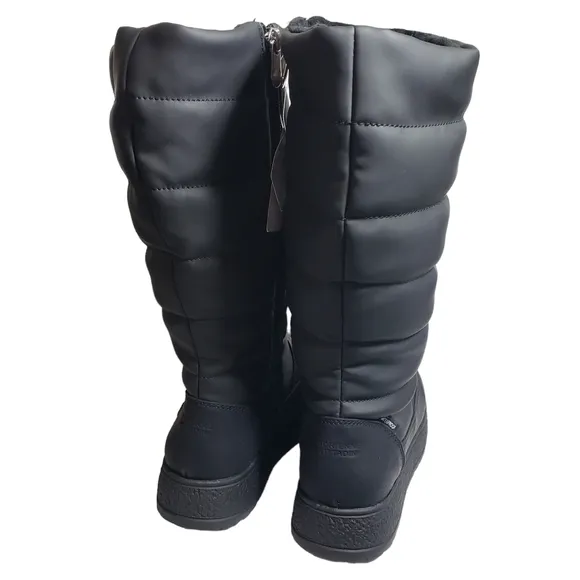 Adrienne Vittadini Piper Puff Black Waterproof Cold Weather Winter Boots Sz 6M