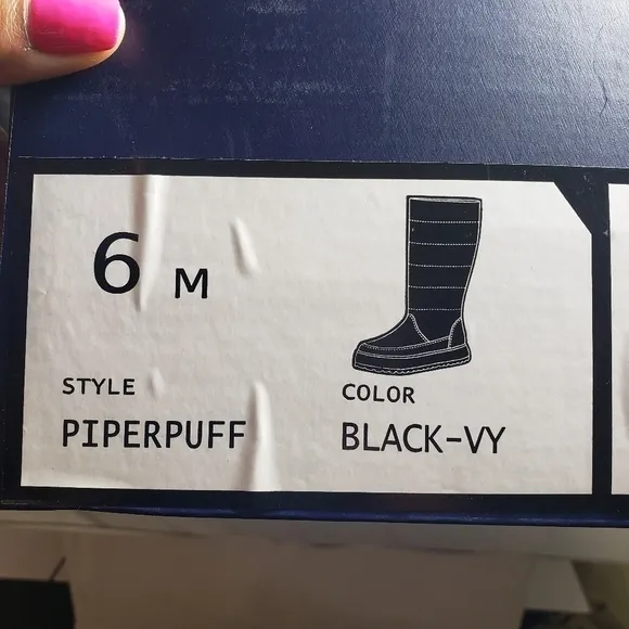 Adrienne Vittadini Piper Puff Black Waterproof Cold Weather Winter Boots Sz 6M