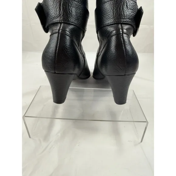 Aerosoles Incredible riding Boots black Leather Double Zip Sz 9.5M Heelrest