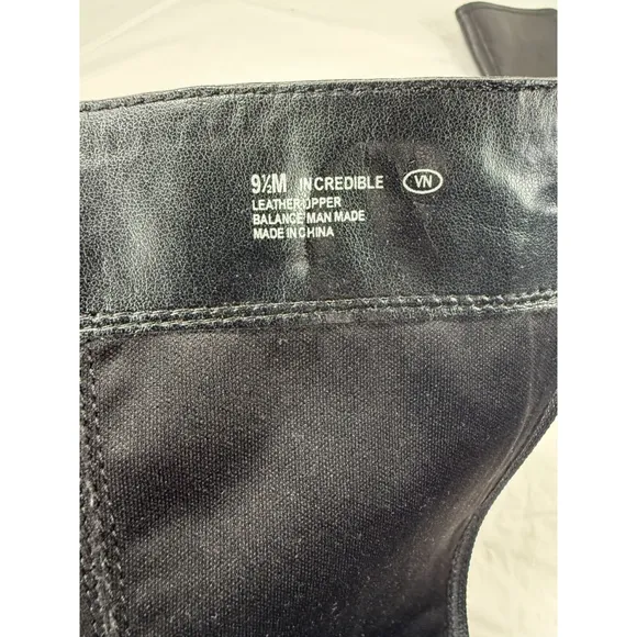 Aerosoles Incredible riding Boots black Leather Double Zip Sz 9.5M Heelrest