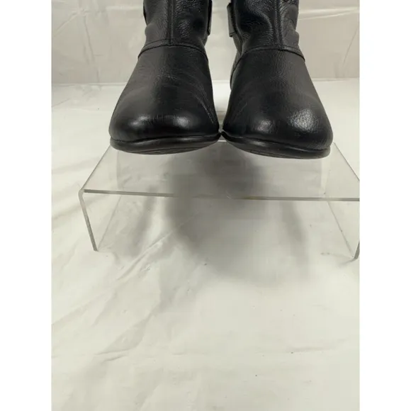 Aerosoles Incredible riding Boots black Leather Double Zip Sz 9.5M Heelrest