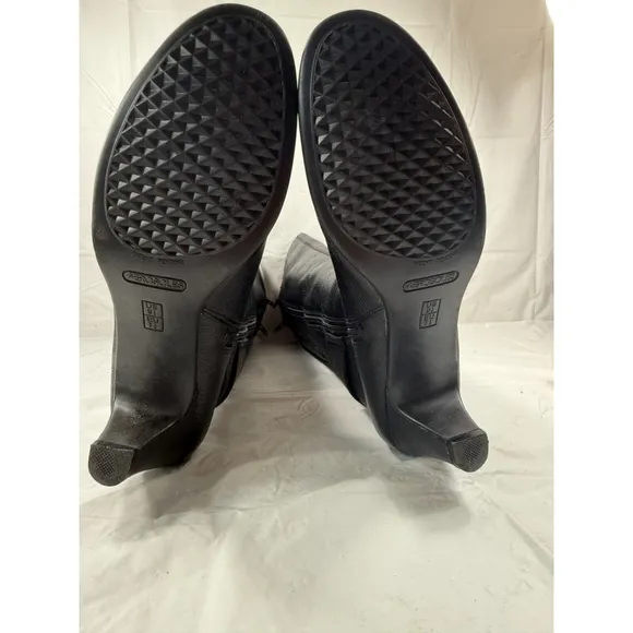 Aerosoles Incredible riding Boots black Leather Double Zip Sz 9.5M Heelrest