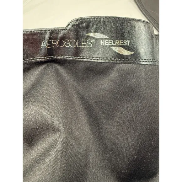Aerosoles Incredible riding Boots black Leather Double Zip Sz 9.5M Heelrest