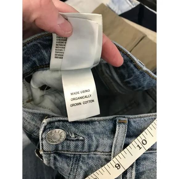 Agolde Nico high rise slim jeans lighter wash with raw hems women’s size 25