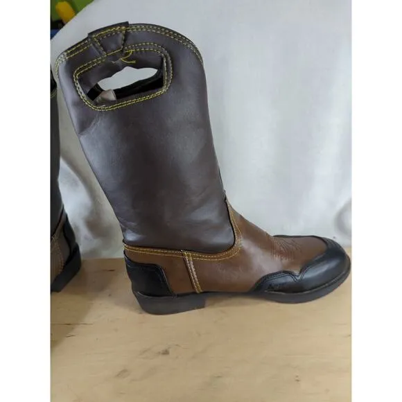 Ahongm Fashion Handcrafted Western Square Toe Cowboy Boots Saddle Work Mens 12