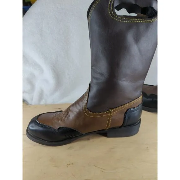 Ahongm Fashion Handcrafted Western Square Toe Cowboy Boots Saddle Work Mens 12