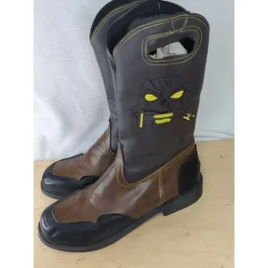 Ahongm Fashion Handcrafted Western Square Toe Cowboy Boots Saddle Work Mens 12
