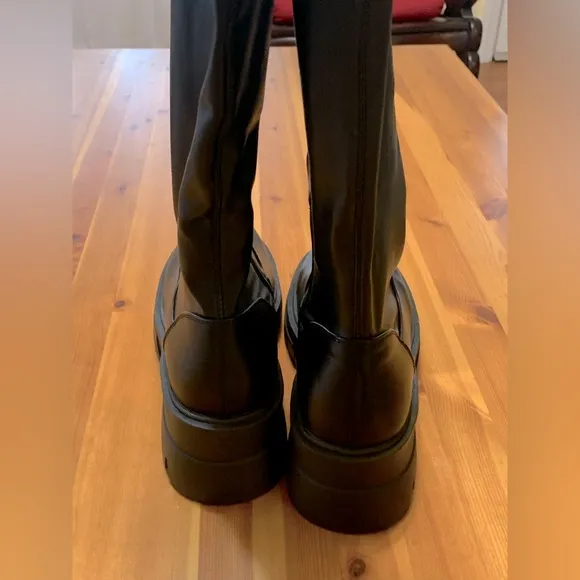 AKIRA Black Over the Knee Boots with Chunky Platform, NWOT